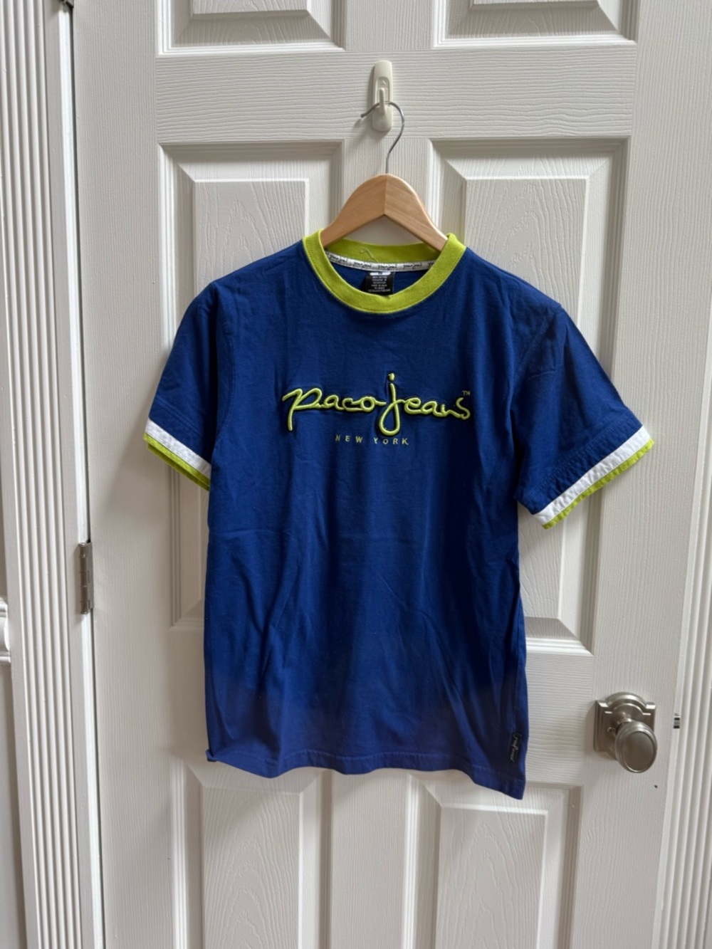 Paco Jeans New York Men's Blue Short Sleeve Logo Tee